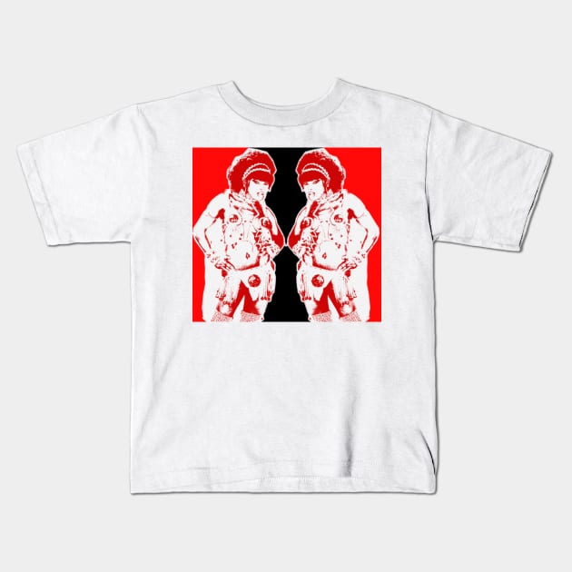Stylized figure of indigenous girl in the parade Kids T-Shirt by Marccelus